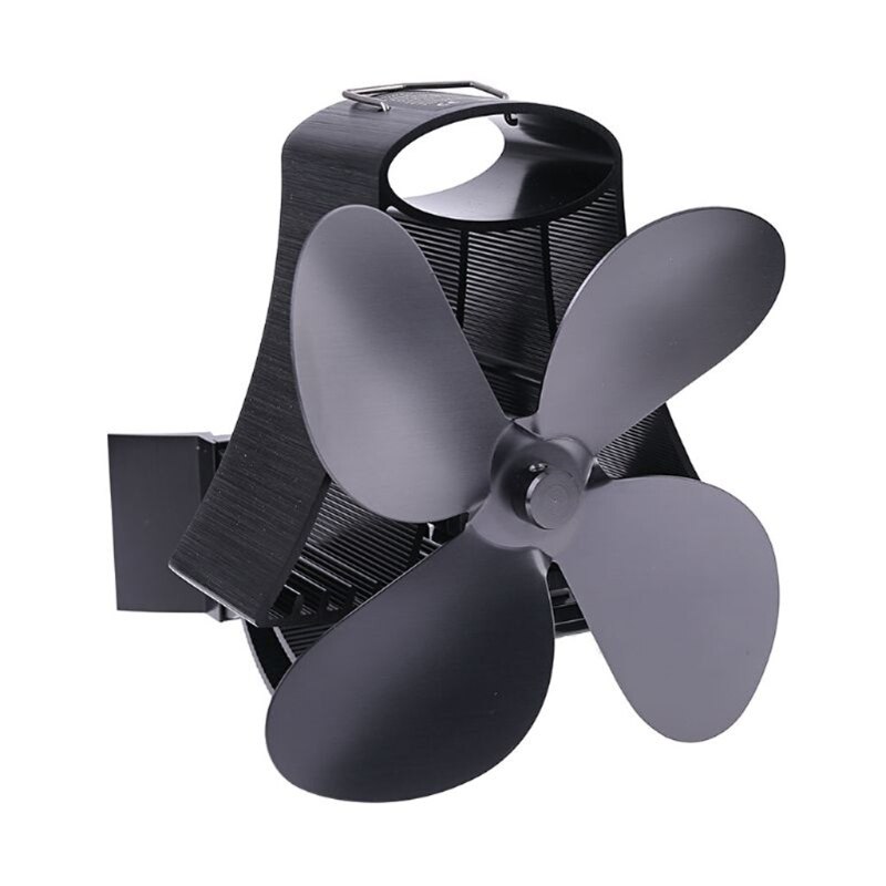ventilateur de poêle de cheminée auto-alimenté à chaleur murale silencieux avec 4 lames