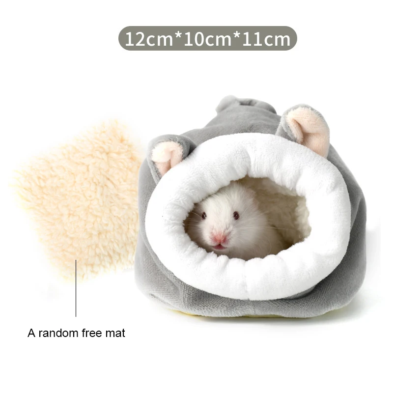Jaula suave y cálida para hámster, cama para mascotas, hamaca para ratas, cerdo, ardilla, casa de invierno, nido de terciopelo, cama cálida para dormir, artículos para mascotas pequeñas: Marrón oscuro