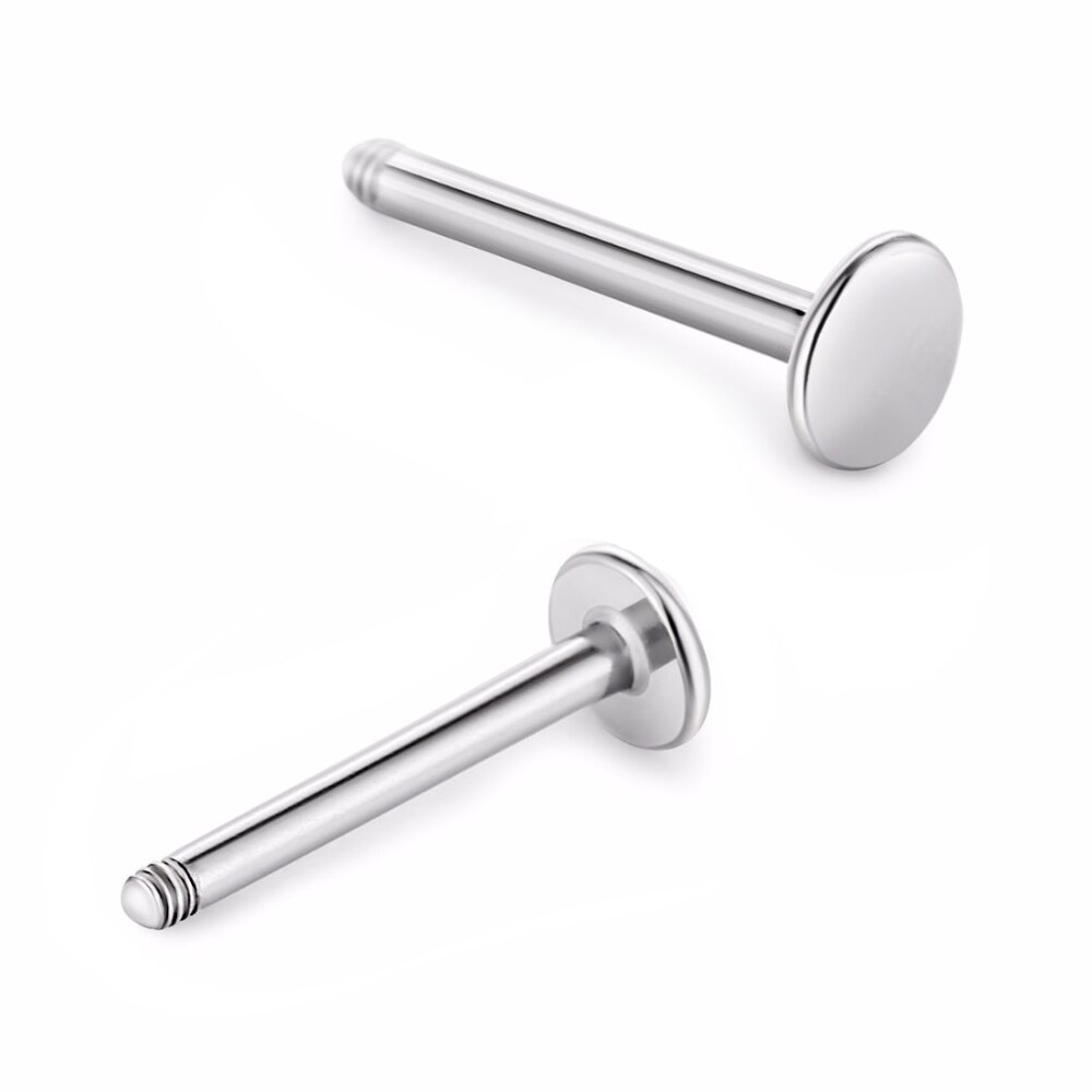 Barre de Labret en acier inoxydable, 10 pièces de 16G de 1.2mm de diamètre pour Piercing à lèvres, bijoux Punk Helix