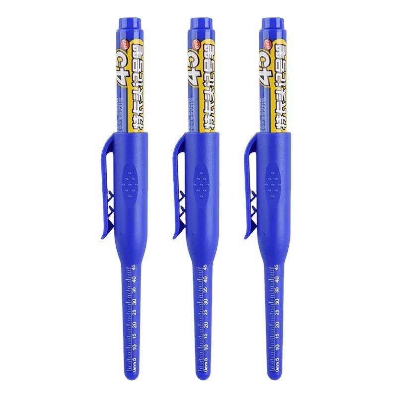12-1Pcs Multi-Purpose 45mm Deep Drill Hole Long Nibs Waterproof Marker Pens for Bathroom Woodworking Long Head Carpenter Pen: PURPLE
