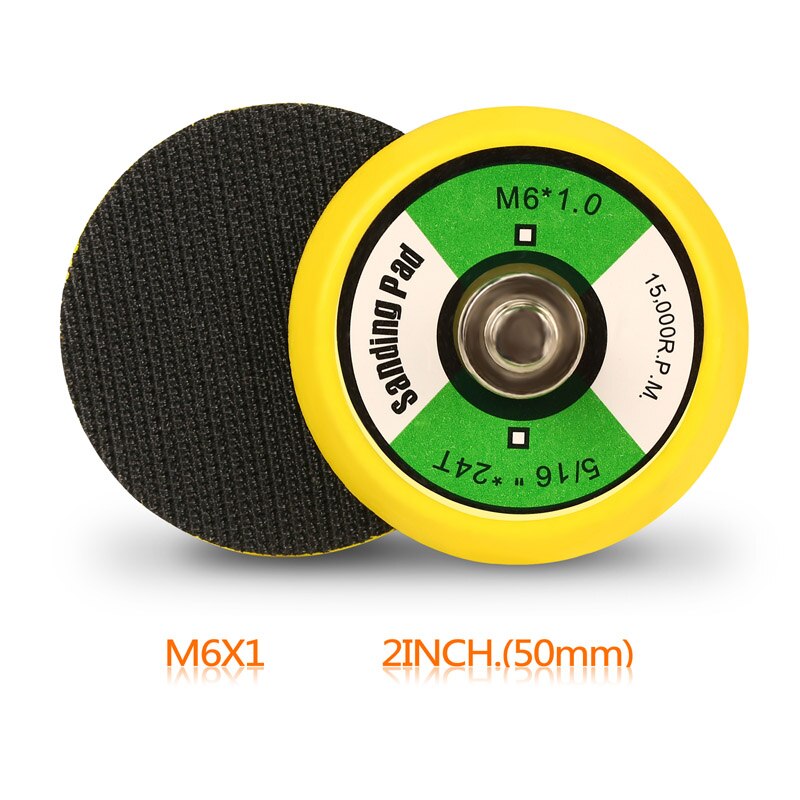 SPTA Backer Backing Plate Pad 2Inch/3inch/4inch/5inch/6inch Hook&amp;Loop For Air Sander Car Polisher Buffing -- Select Size: 2inches M6