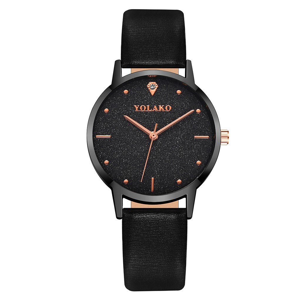 Relojes de muñeca Retro para mujer, pulsera de cuarzo con correa de cuero, decoración informal sencilla: B