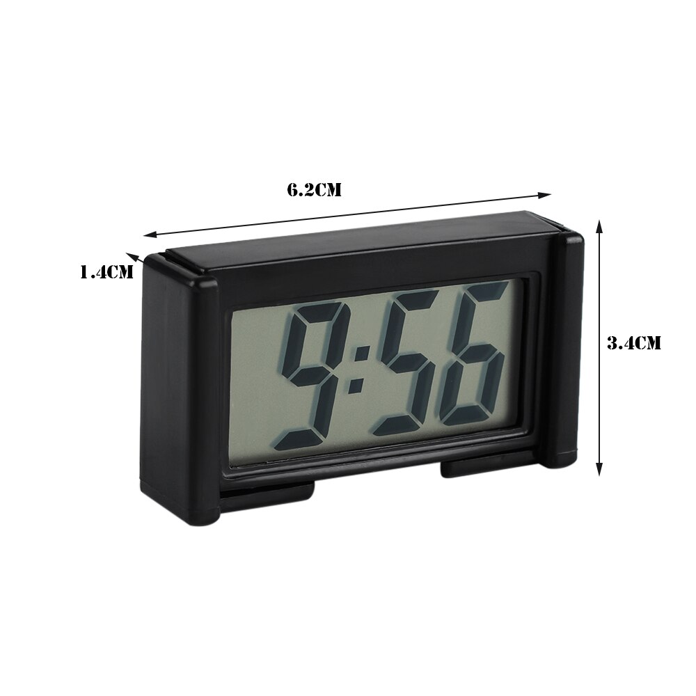 Interior Car Auto Desk Dashboard Digital calendar Clock Black LCD Screen Self-Adhesive Bracket Practical Car Accessories