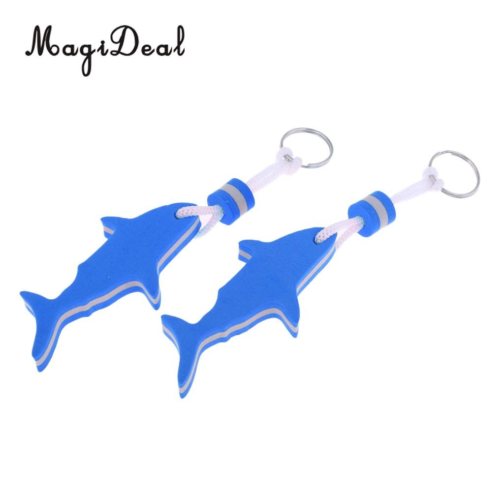 MagiDeal 2 Pezzi Marine A Forma di Squalo EVA Galleggiante Portachiavi Portachiavi Chiave di Acqua Galleggiante per Radting Surf Accessori Barca A Remi