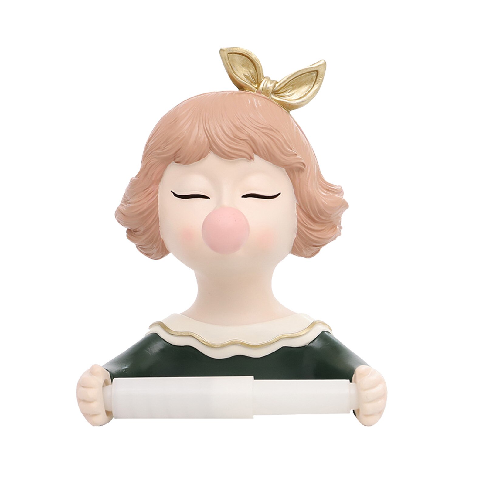 Bathroom Wall Mounted Roll Tissue Storage Organizer Punch Free Cartoon Home Toilet Paper Holder Hotel Cute Girl Self Adhesive: A