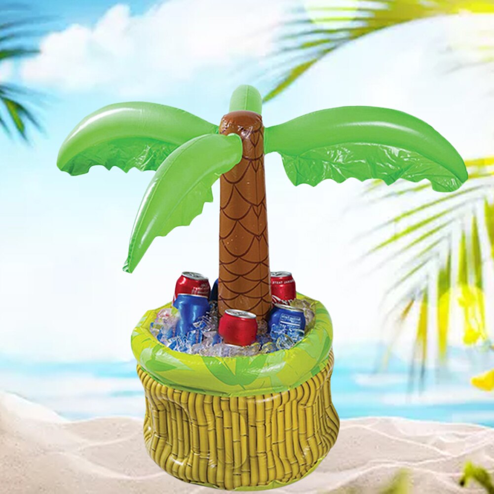24inch Summer Swimming Pool Party Drinks Ice Bucket Coconut Palm Tree Inflatable Pool Float Beer Whiskey Drinking Cooler