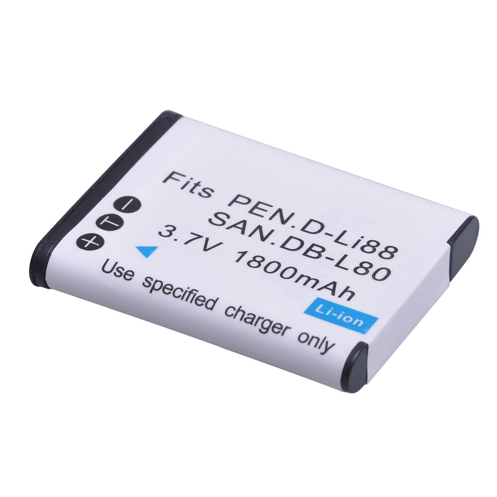 2Pcs DB-L80 D-LI88 DB-L80A D LI88 Camera Battery for Sanyo VPC-CG10 CG20 VPC-CG88 CG100 DB-L80AU for Pentax Optio P70 H90 W90