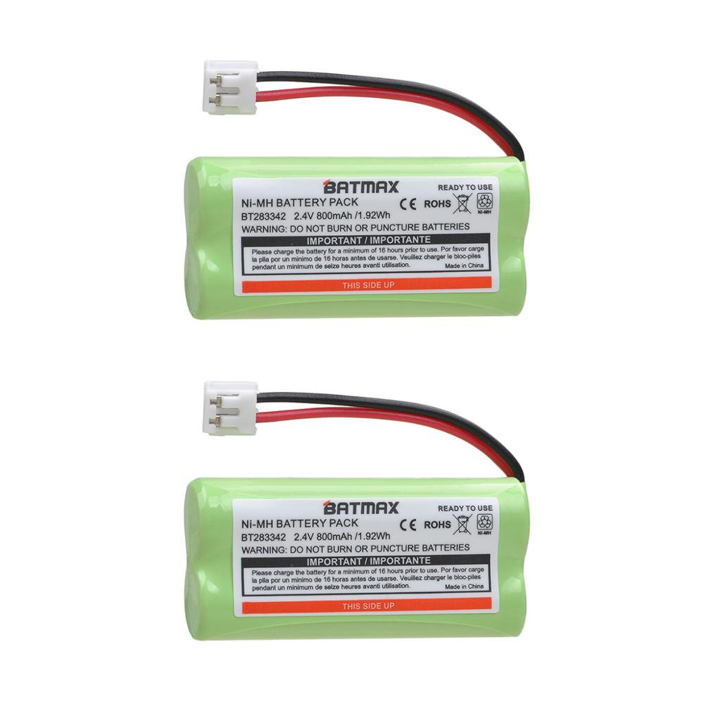 Batmax 2.4V 800mAh NIMH Battery Pack for VTech BT166342 BT266342 BT183342 BT283342 TL90070 2.4v battery: 2 battery