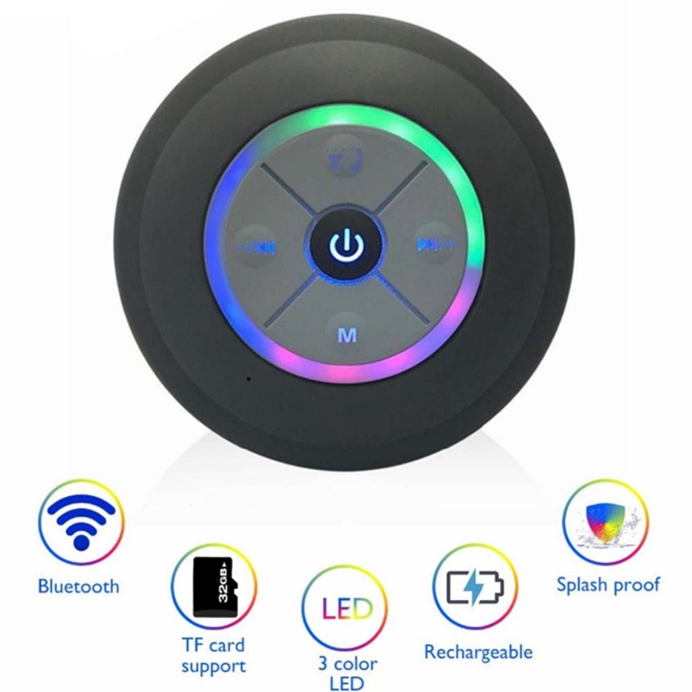 Q9 Portable Subwoofer Shower Bluetooth Speaker Hands Free TF Card Waterproof Music Speakers For Car Handsfree Call Suction Mic