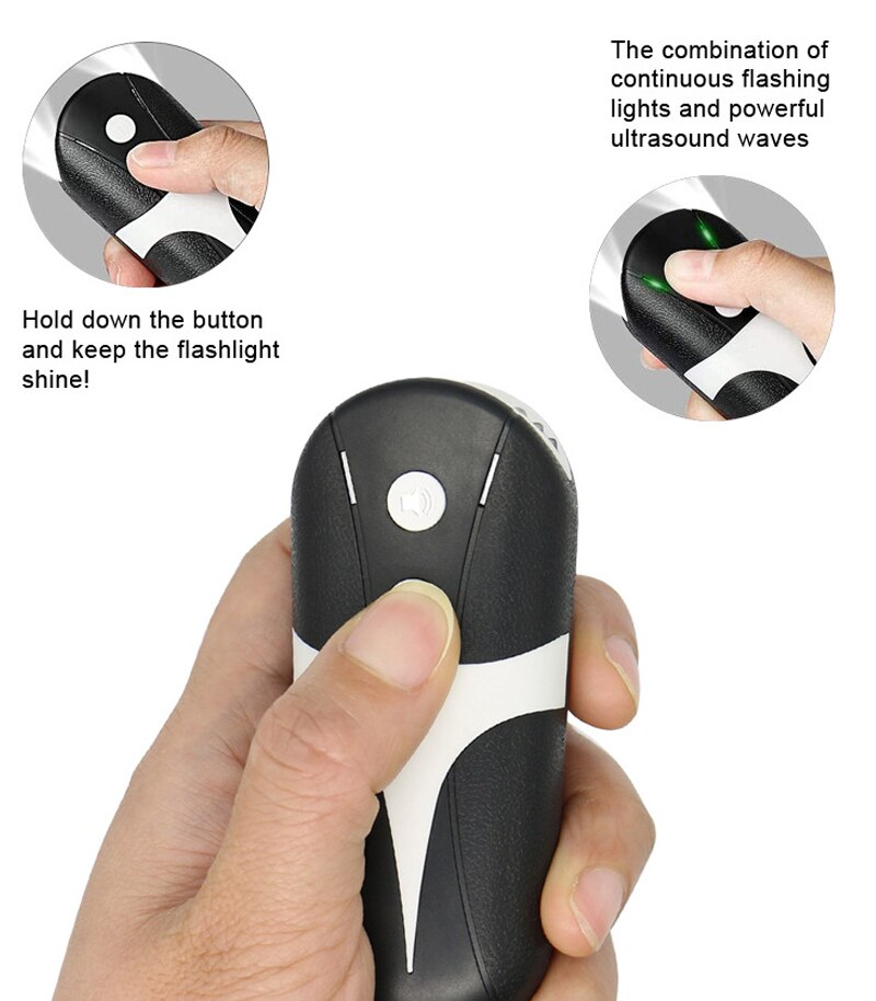 2 In 1 Hond Gedrag Training Apparaat Ultrasone Drive Kat Drive Hond Schakelaar Drive Hond Lichaam Draagbare Licht Rijden Stop barking