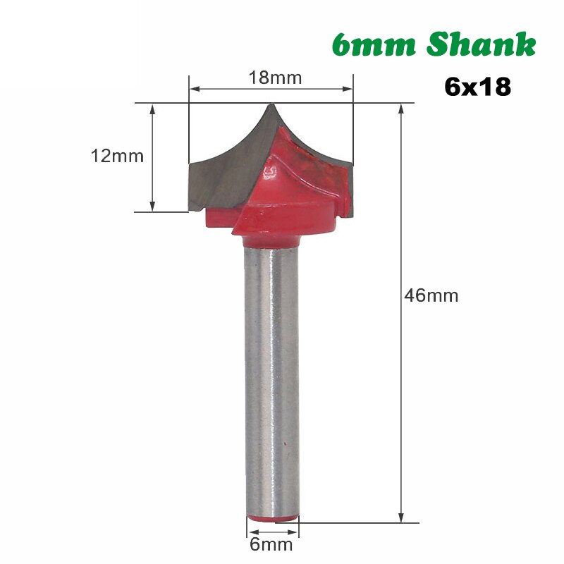1pc 6mm skaft fräsar träsnideri trä cnc runda nos bits rund spets skär bit shaker vass fräs solid hårdmetall verktyg: 06