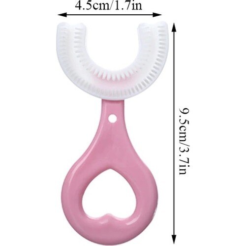 Lyra Professionele U-vormige Praktische Kind Tandenborstel 2-6 Leeftijd Roze