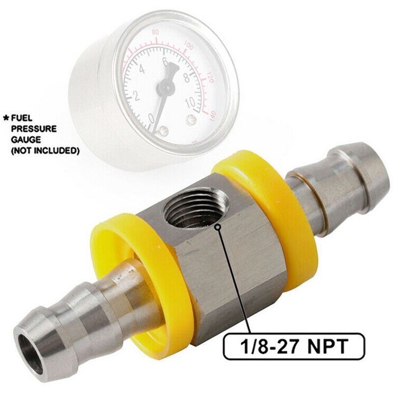 3/8" Fuel Line Fuel Pressure Sensor Adapter T-Fitting Kit 1/8-27 NPT Port Steel