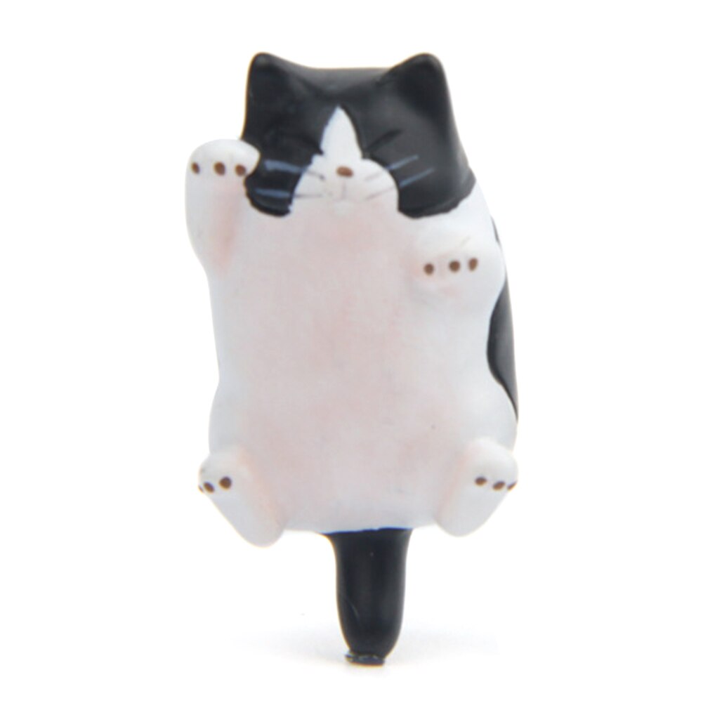 Cartoon Fat Cat Animal Refrigerator Magnetic Sticker Resin Fridge Home Decor three-dimensional magnetic refrigerator magnet: Black  White