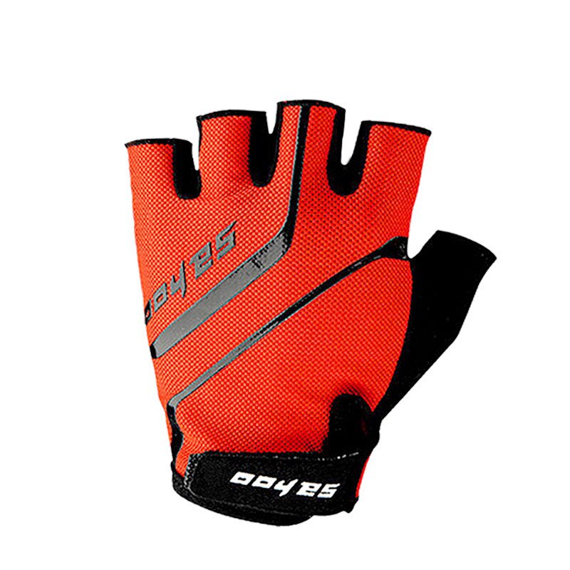 Mtb Sport Fiets Half Vinger Fietsen Handschoenen Zomer Ademende Outdoor Fiets Handschoen Silicon Pad Gel Palm Fietsen Apparatuur: Rood / M