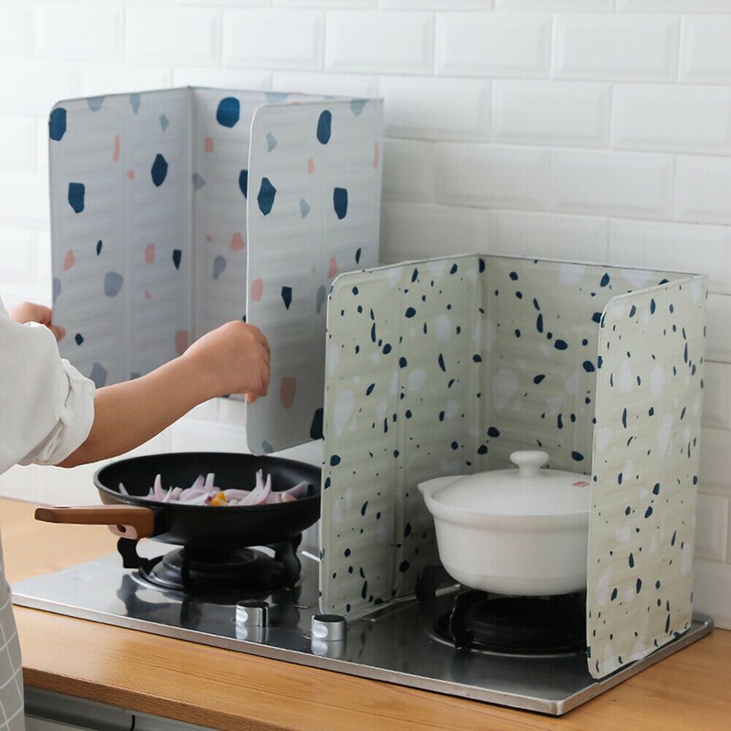 Køkken aluminiumsfolie anti stegning olie stænk beskyttelse skærmdæksel gas komfur anti splatter skjold olie skilleplade