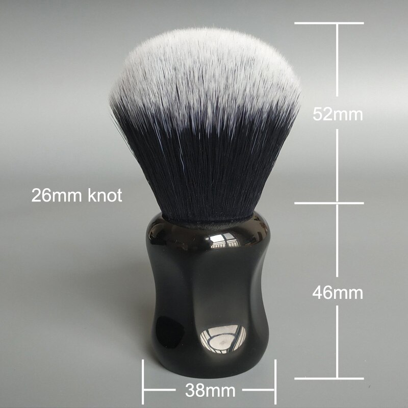 dscosmetic 26mm tuxedo synthetic hair shaving brush with black resin handle