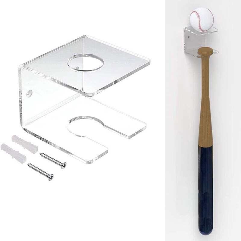 Wall Mount Vertical Baseball Bat Holder Baseball Bat Rack Wall Mounted Transparent Baseball Display Bracket