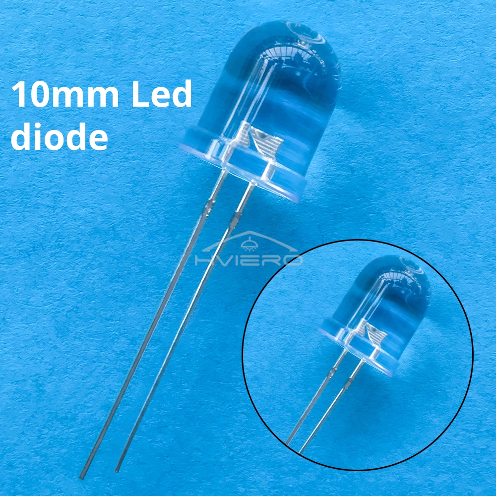 50Pcs 10mm Round Top Super Bright Lamp Beads Clear Emitting Diode LED White Red Green Blue Yellow UV Pink Orange Dome Light Bulb