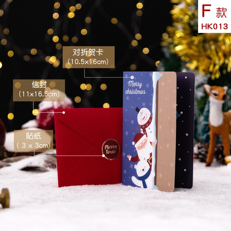 Tarjeta de felicitación Pop-UP 3D de Papá Noel, muñeco de nieve, Merry Christmas árbol, con sobre para fiestas, de invitaciones, tarjeta de Año: Style F