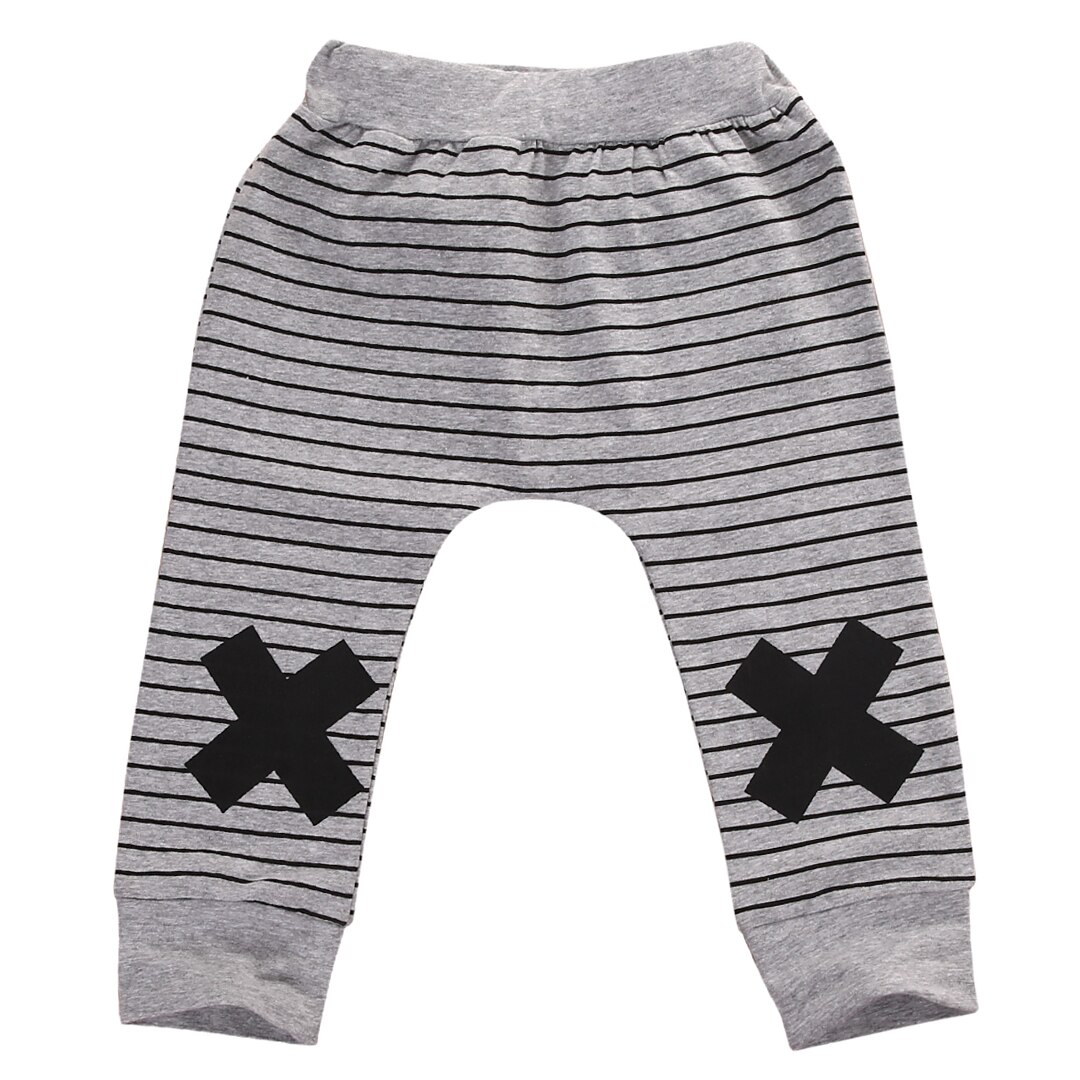 Calças de inverno do bebê menino harem calças crianças moda listrado dos desenhos animados adorável bebe queda bottoms elásticos calças soltas 0-2y: 18 m