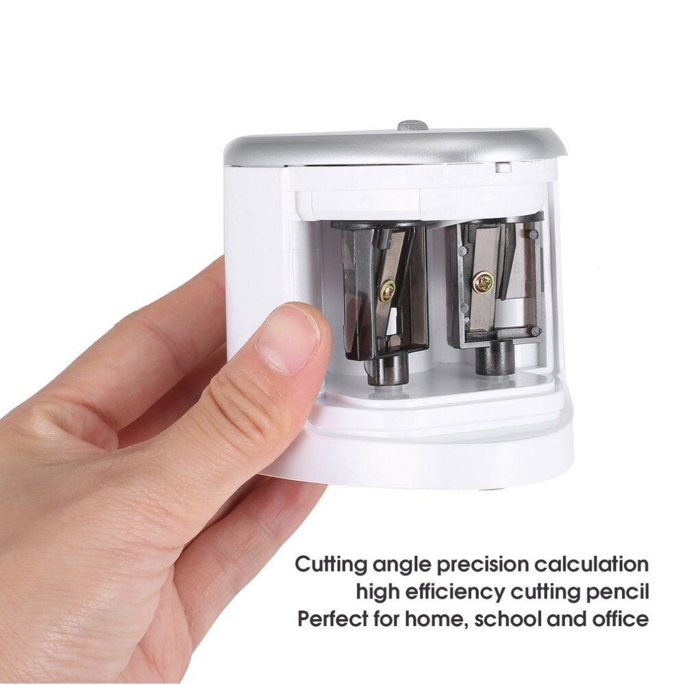 Double Holes Electric Pencil Sharpener Students stationery Home School Office Desktop Pencil Sharpener Supplies for kids