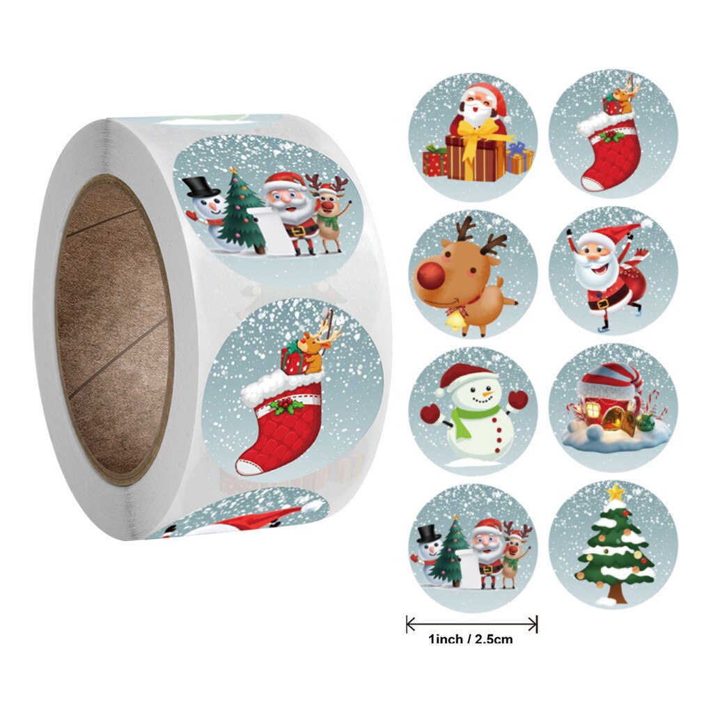 500pcs Merry Christmas Sticker Santa Claus Sealing Label Stickers Scrapbook for Card Packaging Stationery