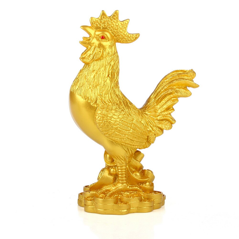 Rooster sculpture model resin gold chicken ornaments home decorations auspicious living room office desktop ornaments