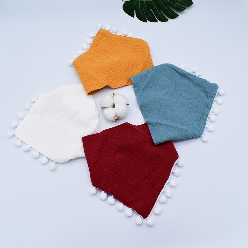 Elinfant feste farbe fransen spitze 28*38cm 100% baumwolle musselin weiche Baby bandana sabbern lätzchen: Ursprünglich Titel