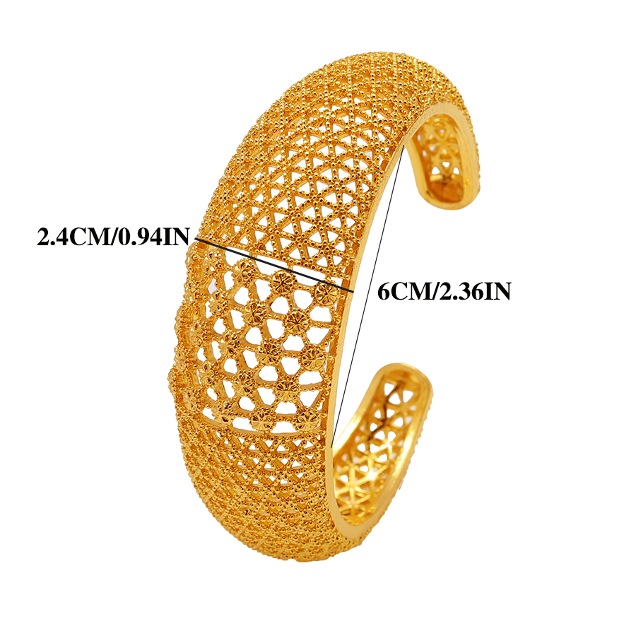 1 pc middle east 24k gold-plated hollow c-shaped bracelets, dubai, wedding gift for european and american women