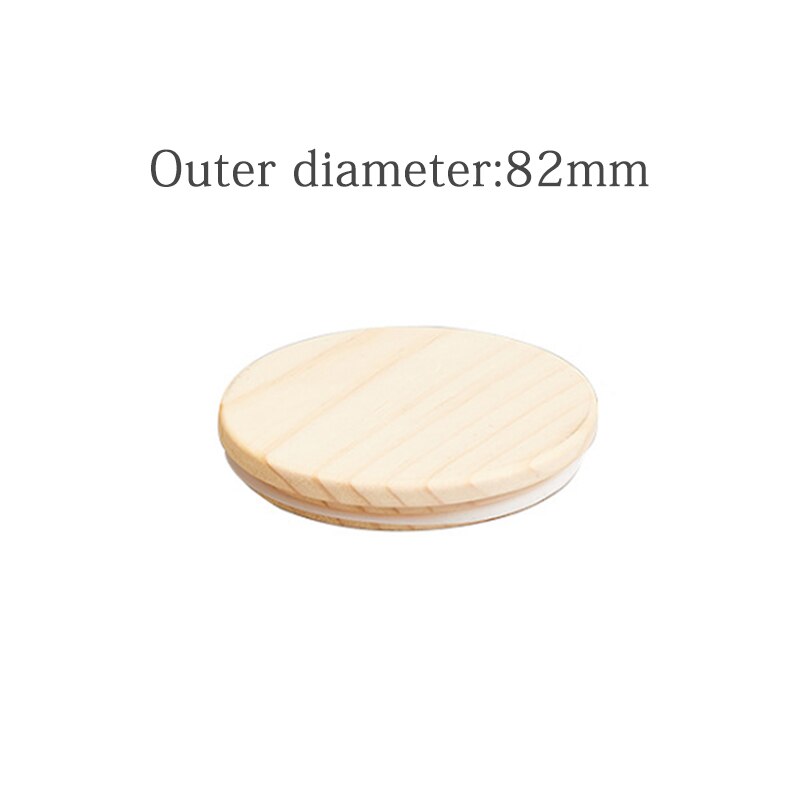 Natural Pine Wooden Cover Lid Reusable Kitchen Tissue Bottle Sealing Cap Canned Storage Mason Jar Lids Wide Mouth Cover Wood Lid: 82mm