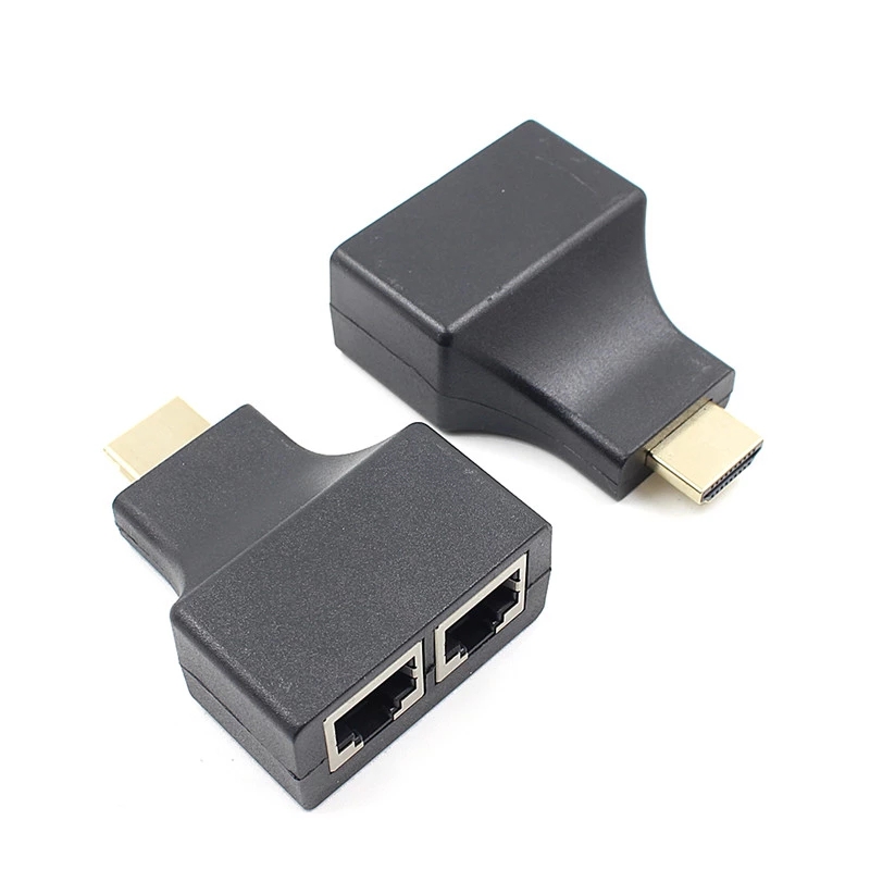 Extensor HDMI 4K, extensión de hasta 30m sobre extensión de 30m sobre Cable Ethernet CAT5e / CAT6 UTP, puertos RJ45, red LAN para PC