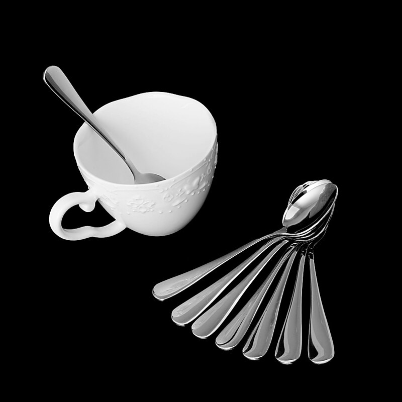 Demitasse – expresso cuillère en acier inoxydable, 8 pièces, thé, café, soupe, riz,