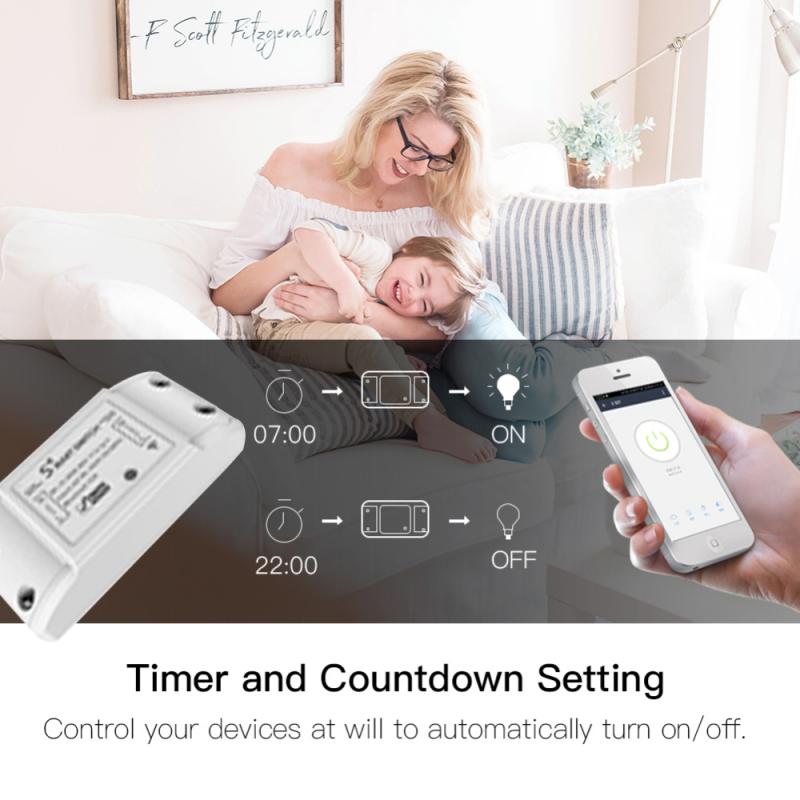 WiFi Smart Switch Wireless Remote Switch Light Controller Module Lamp Control Smart Home Control Work with Google Home Alexa