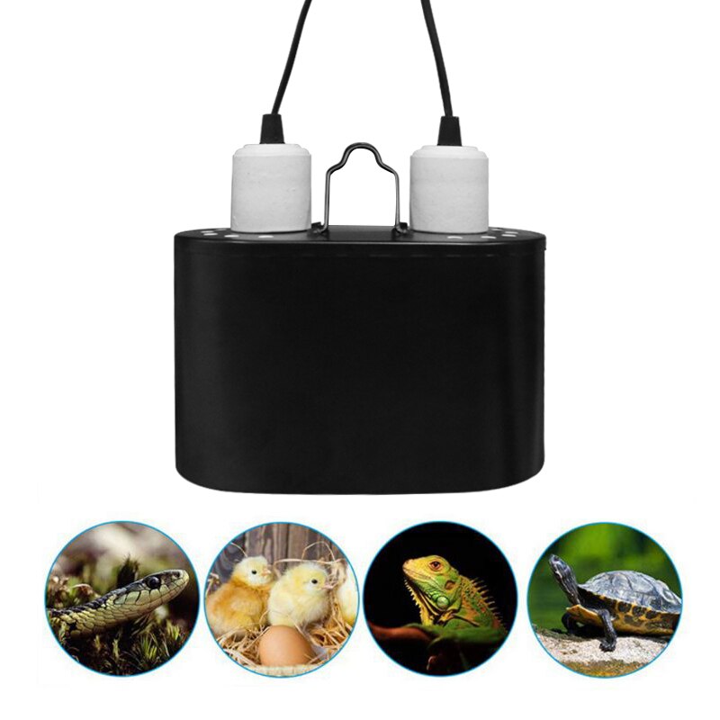 Reptil ljusarmatur djup kupol dubbel lampa armatur uvb armatur optisk reflektionsskydd reptil värme lampa kit kombinationshållare