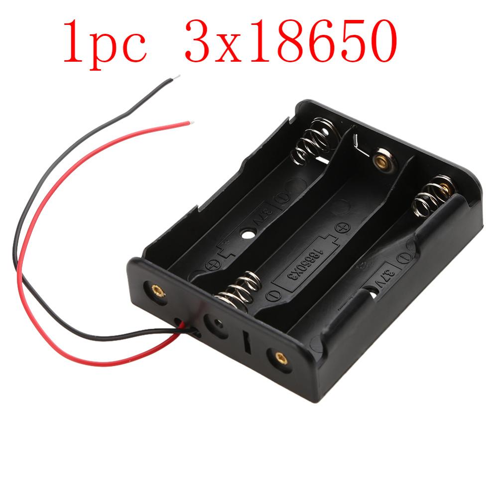 Battery Storage Boxes 18650 17500 18500 Battery Storage Charge Box 3.6~4.2V Clip Holder Box Case Black Battery Holder Case: 1pc 3x18650