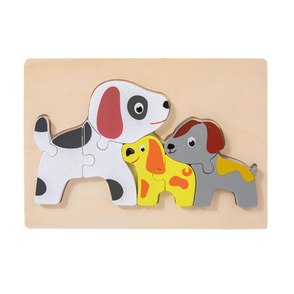 3D Cartoon Dieren Houten Puzzels Speelgoed Leuke Tangram Puzzels Kinderen Baby Educatief Leren Interactieve Puzzel Speelgoed