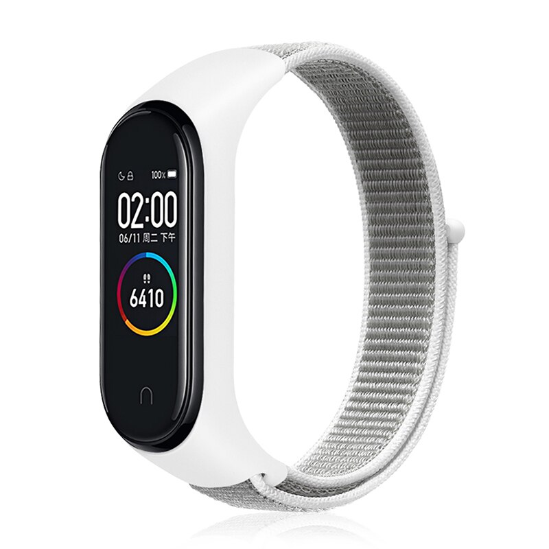 Intelligente Wristband M4 Smartband Impermeabile Misuratore di Pressione Sanguigna Monitor di Frequenza Cardiaca Fitness Inseguitore Del Braccialetto M4 Band Con Cinturino In Nylon: WHITE