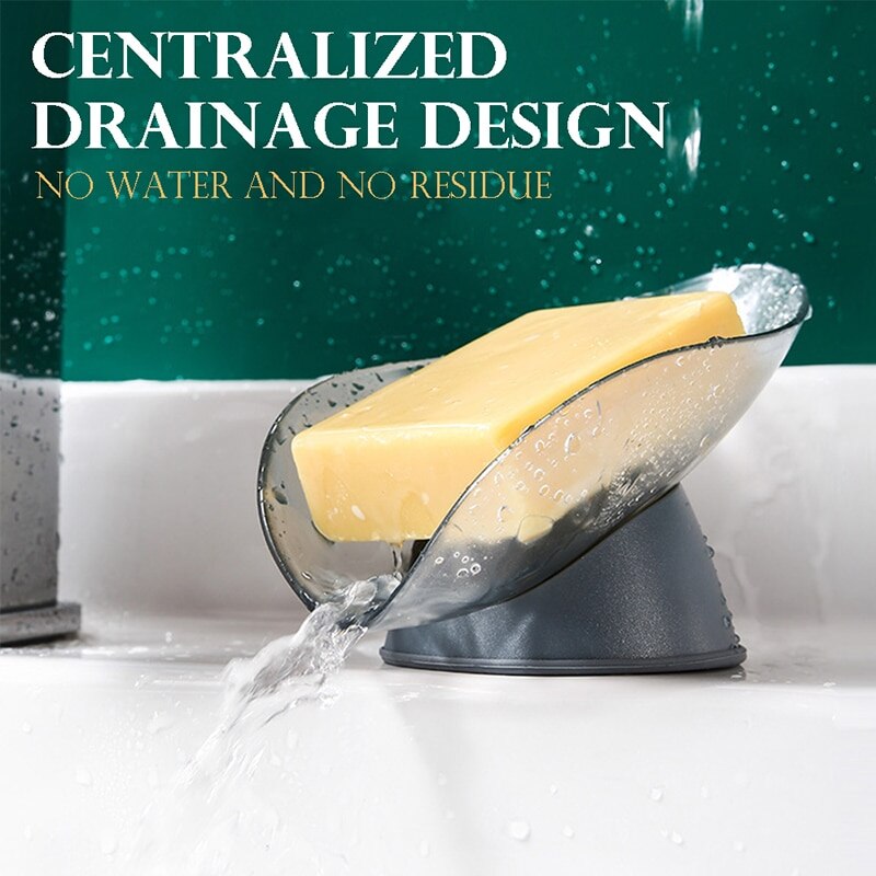 Self-Adhesive Soap Sponge Holder Drain Box Tilt Storage Drying Rack Dishes Bathroom Clean Finishing Tools Drying Boxes