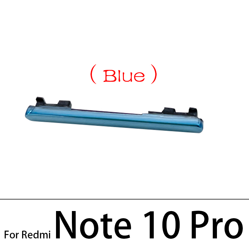 Nowy przycisk włączania i wyłączania głośności przycisk boczny części zamienne do Xiaomi Redmi Note 7 9 10 Pro 9S boczny przycisk zasilania + przycisk głośności: Note 10 Pro Blue