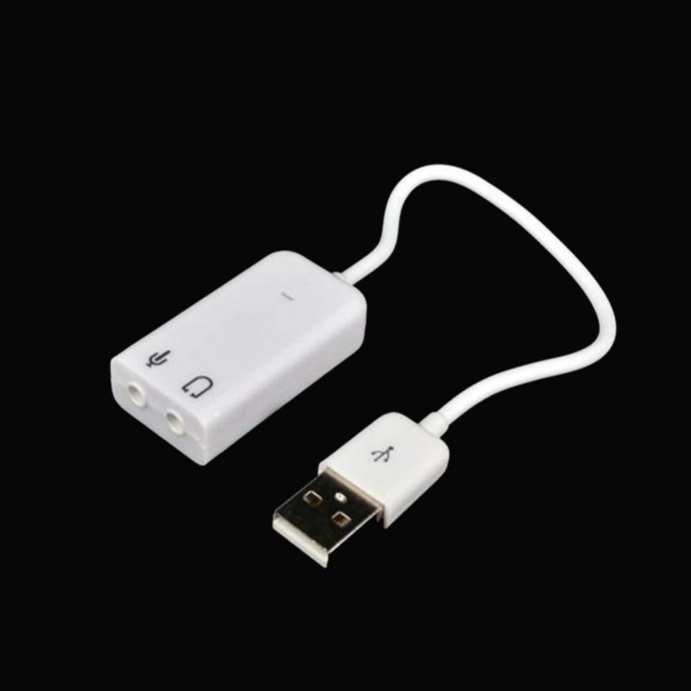 Portable usb sound card adapter with , 3d- virtual network audio song channels and cable