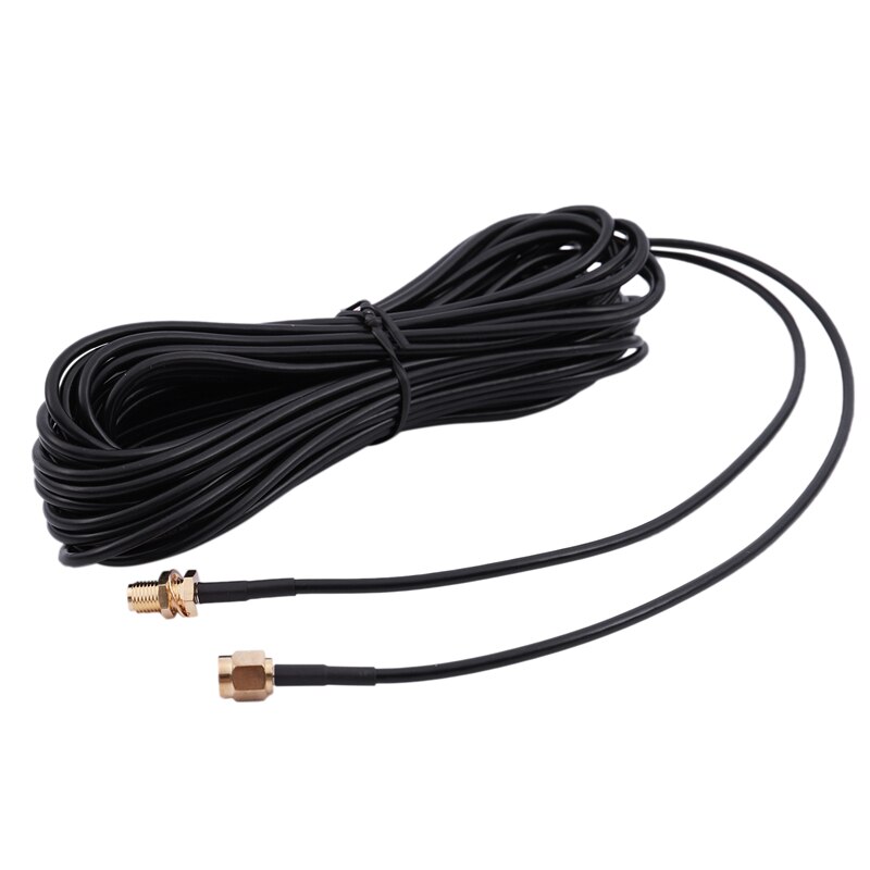 RP - SMA Male to female Wifi antenna connector Extension Cable black 10 M