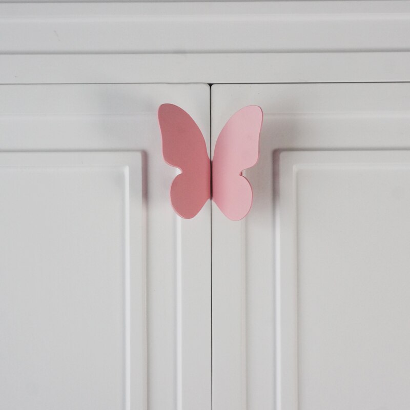 Vlinder Dragonfly Messing Knoppen Kast Trekt Lade Keukenkast Handvatten Hardware Handvat: Pink  Knob 1pair