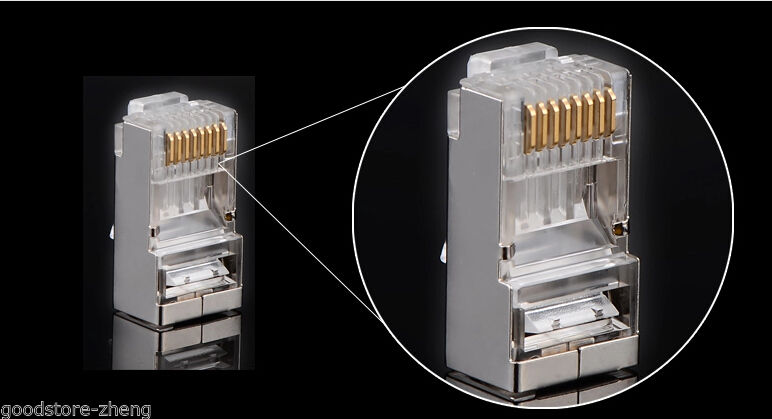 100 stks/partij AMP Crystal afgeschermde modulaire CAT6 RJ45 Plug Connector