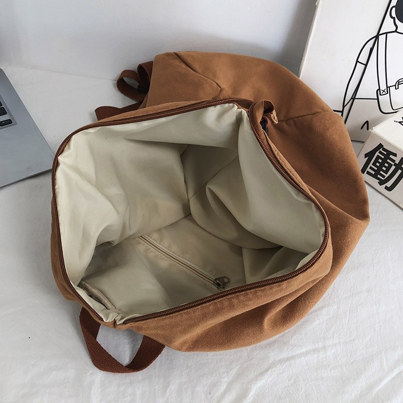 Unisex freizeit-reiserucksack, trendiger canvas-schulrucksack, einfarbig, schlichter schulrucksack, damen-tagesrucksack, mochila
