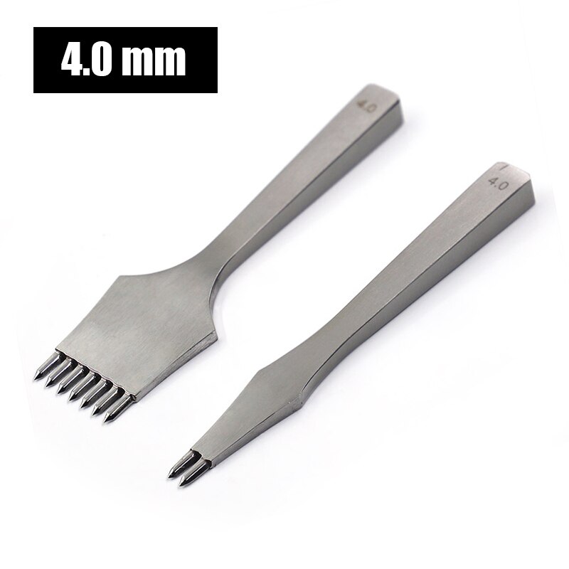 Leather Die-steel Chisel French Style Pricking Sharp Leather Punching Tool Polish-3.0/3.38/3.85mm Stitching Tool: 4.0mm 2 7prong