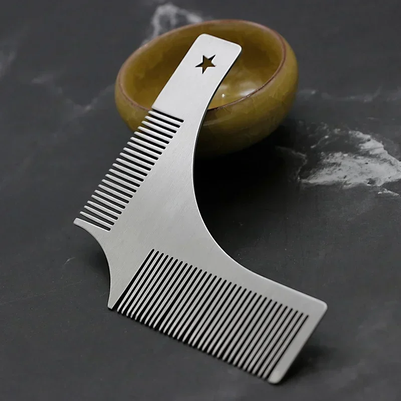 Beard Modeling Ruler Shaping Styling Template Comb Rotatable Men'S Beauty Tool For Hair Trimming Moustache Barber: grey