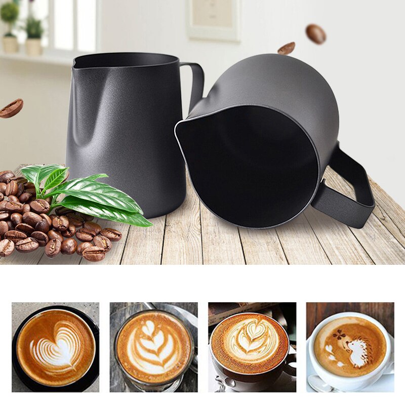 Mousseur à lait antiadhésif en acier inoxydable, 350/600ml, pour café expresso, Barista Craft Latte Cappuccino: 350ml