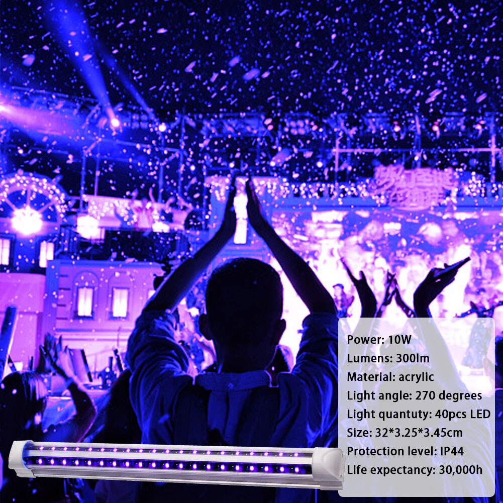 UV 24LED Light Black Explosion-proof Lightweight Fluorescent Floodlight for Halloween Christmas Party