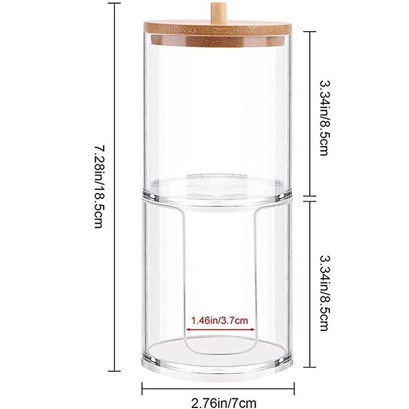 Badkamer Organizer Cosmetische Opbergdoos Katoenen Bal Qtip Beugel Acryl Opslag Jar Pen Houder Met Bamboe Cover Stofdicht: A-8